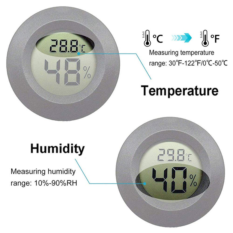 JEDEW 2-Pack Mini Hygrometer Thermometer Digital LCD Monitor Indoor/Outdoor Humidity Meter Gauge Temperature for Humidifiers Dehumidifiers Greenhouse Reptile Humidor Fahrenheit(℉)/ Celsius(℃)