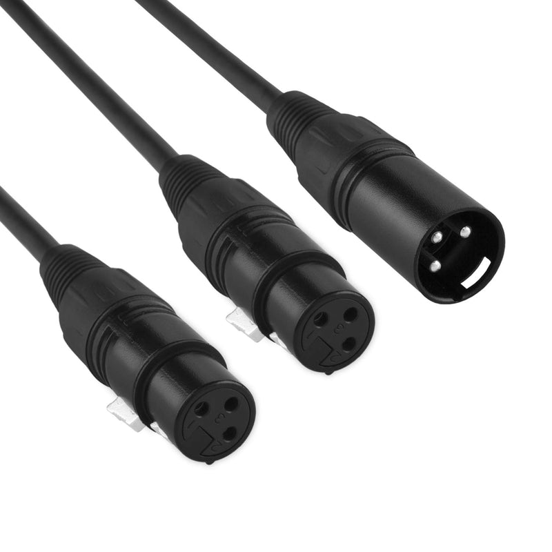 [AUSTRALIA] - CableCreation XLR Male to Dual XLR Female Y Splitter 3Pin Balanced Microphone Cable, 0.3 Meter/Black 1-Pack 