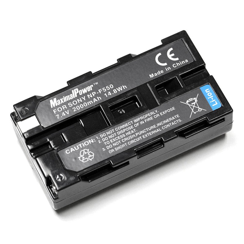 Maximalpower SON NP-F550 Battery for SONY InfoLithium L NP-F330 NP-F550 NP-F570 CCD-SC55 CCD-TR516 CCD-TR716 CCD-TR818 CCD-TR910 CCD-TR917 2000mah fully decoded w/3yr warranty Black DB SON NP-F550