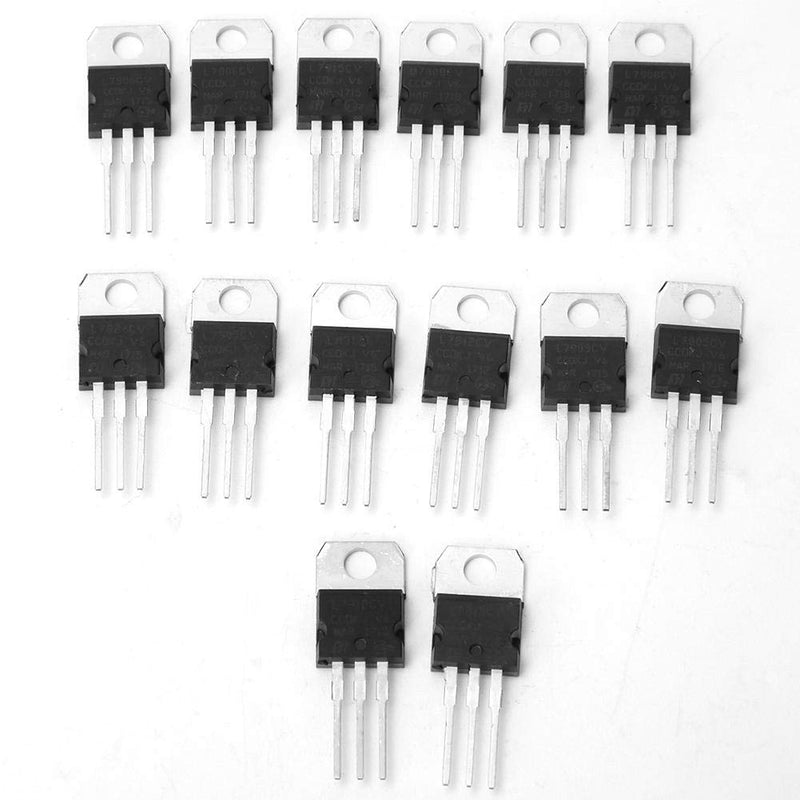 70Pcs 14 Values Three Terminal Positive Negative Voltage Regulator Transistor Kit L7805,L7806,L7808,L7809,L7812,L7815,L7824,L7905,L7906, L7908,L7909, L7912,L7915,LM317,Voltage Regulator Kit