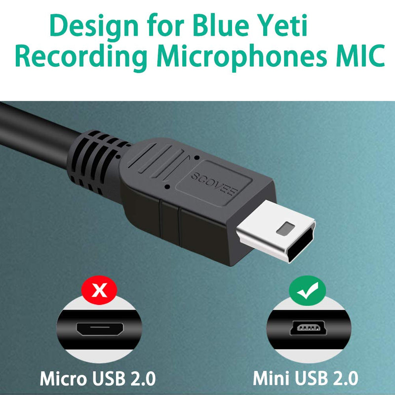 Replacement USB Cable Power Cord for Blue Yeti Recording Microphones MIC,Blue Yeti Pro USB Microphone,USB Microphone,Blue Snowball iCE USB Mic