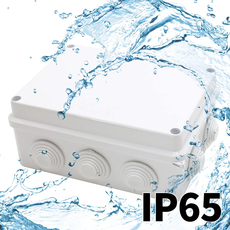 MAKERELE IP65 Watertight Electrical Box Plastic Waterproof Dustproof Universal Electrical Project Enclosure White 5.9”×4.3”×2.8”inch(150×110×70mm) 5.9"*4.3"*2.8"
