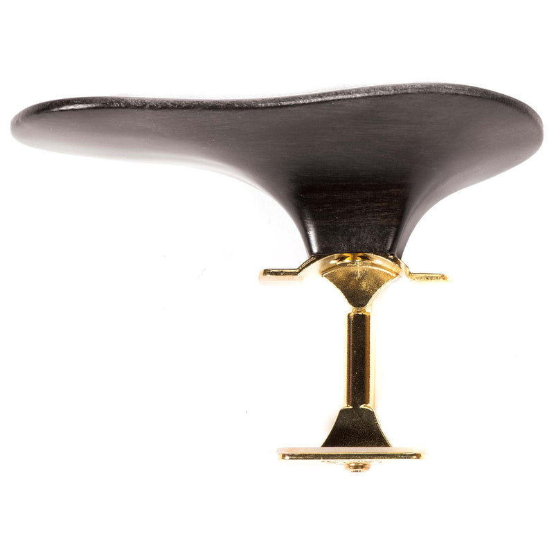 SAS Ebony Chinrest for 3/4-4/4 Violin or Viola with 32mm Plate Height and Goldplated Bracket