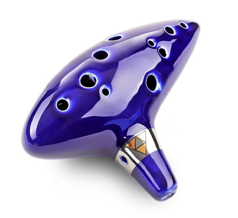 Greenten Ocarina Ceramic Alto C Legend of Zelda Flute - 12 Hole (Blue)