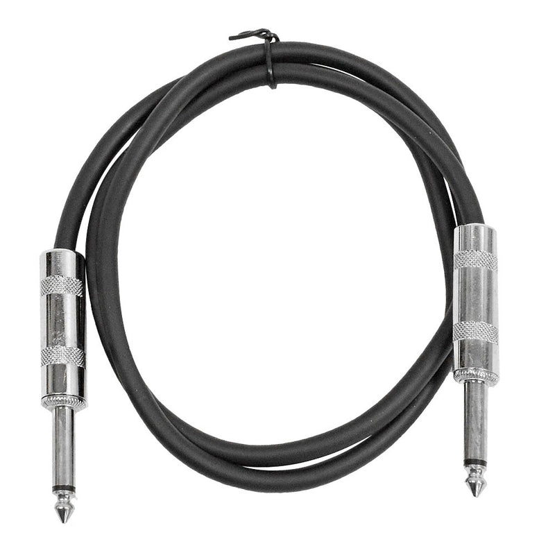 [AUSTRALIA] - Seismic Audio SASTSX-2Black-6PK 2-Feet TS 1/4-Inch Guitar, Instrument, or Patch Cable, Black 