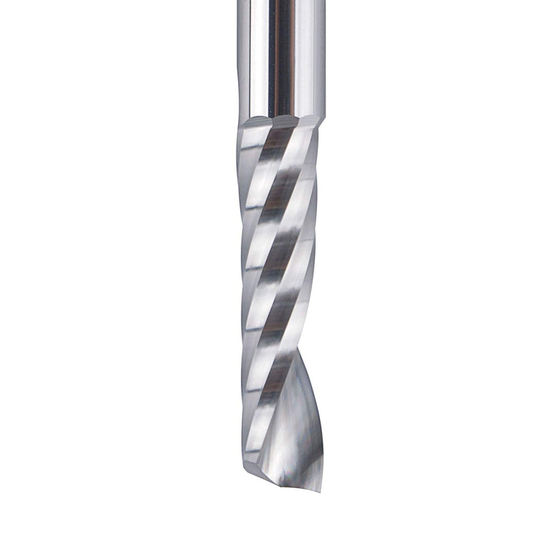 SpeTool Single Flute (O Flute) Spiral End Mill Aluminum Cutter Carbide Router 1 inch Cutting Length with 1/4Inch Shank for Aluminum Acrylic PVC MDF Plastic