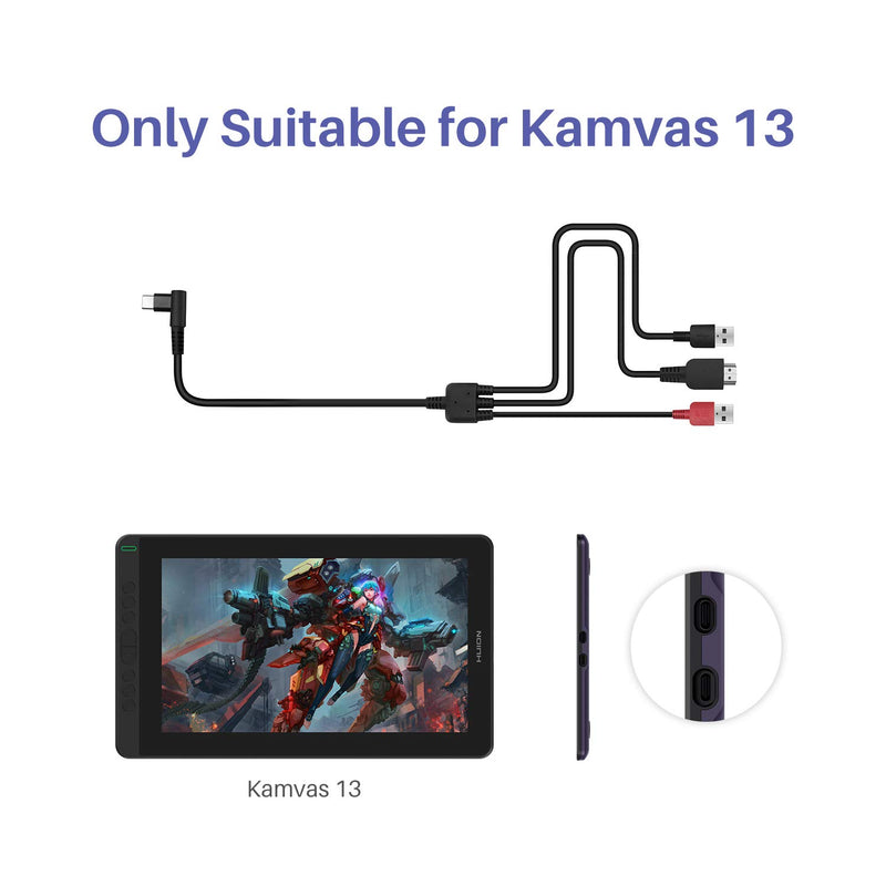 HUION CB05 3in1 HDMI Cable for Graphics Drawing Tablet Kamvas 13