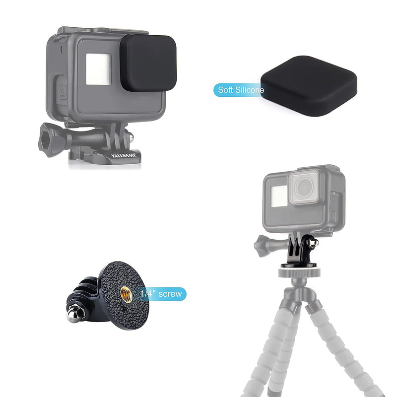 [AUSTRALIA] - YALLSAME Frame Case Compatilble with GoPro Hero 5, Hero 6, Hero 7 Black/ Silver/ White, Hero 2018 with Lens Cap and Tripod Mount Adapter Protective Housing Case for Go Pro 7 6 5 Black Frame for HERO7/6/5 