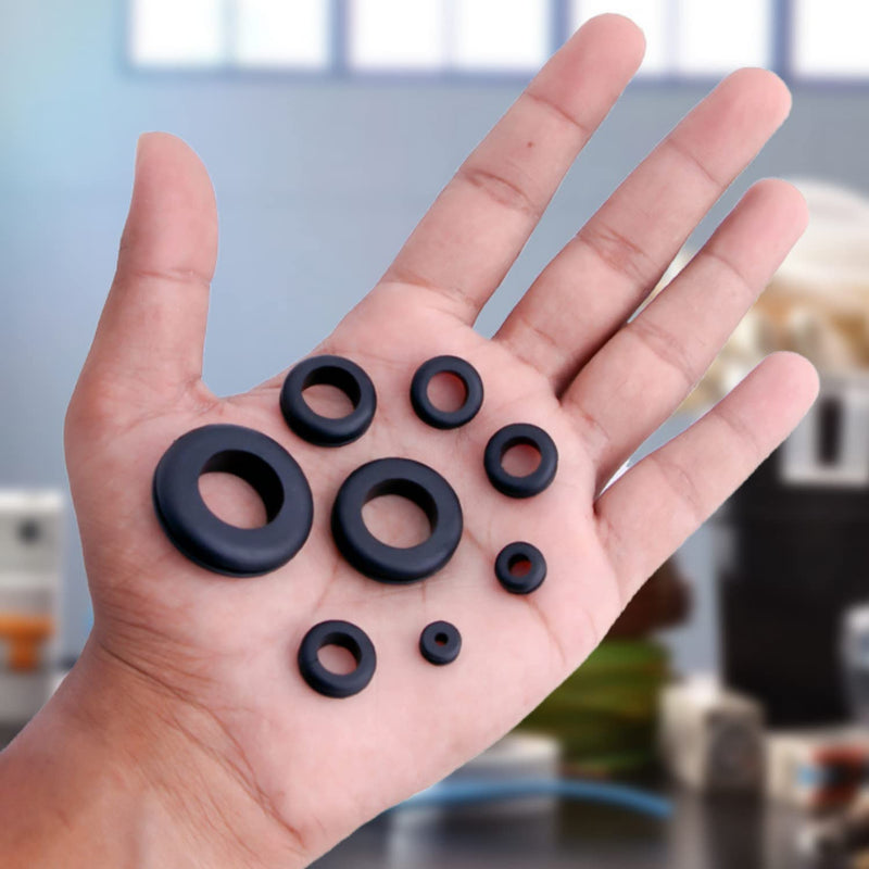 [AUSTRALIA] - Brexxty Pack of 180 Rubber Grommet Kit in 8 Sizes – Rubber Wire Grommets with Compact Assortment Box for Wiring, Plumbing, Hardware Repair, and Automotive 
