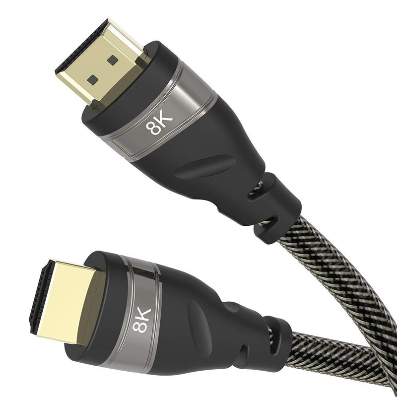 AKKKGOO 8K HDMI Cable 1.6ft HDMI 2.1 Cable Real 8K, High Speed 48Gbps 8K(7680x4320)@60Hz, 4K@120Hz Dolby Vision, HDCP 2.2, 4:4:4 HDR, eARC Compatible with Apple TV, Samsung QLED TV (0.5M) 1.6ft/0.5m