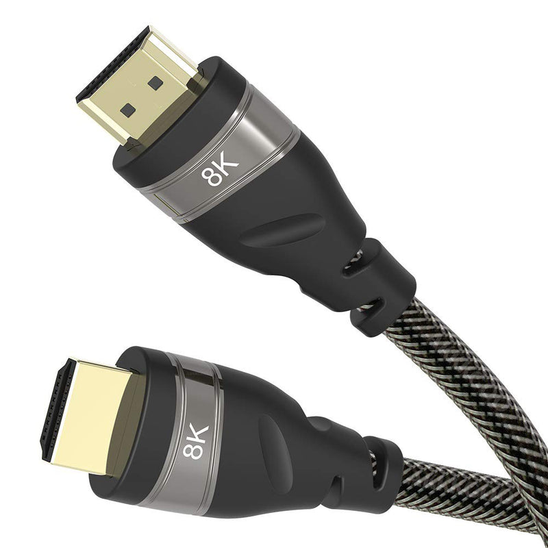 AKKKGOO 8K HDMI Cable 10ft HDMI 2.1 Cable Real 8K, High Speed 48Gbps 8K(7680x4320)@60Hz, 4K@120Hz DTS-HD, HDCP 2.2, 4:4:4 HDR, eARC Compatible with Apple TV, Samsung QLED TV (3M) 10ft/3m