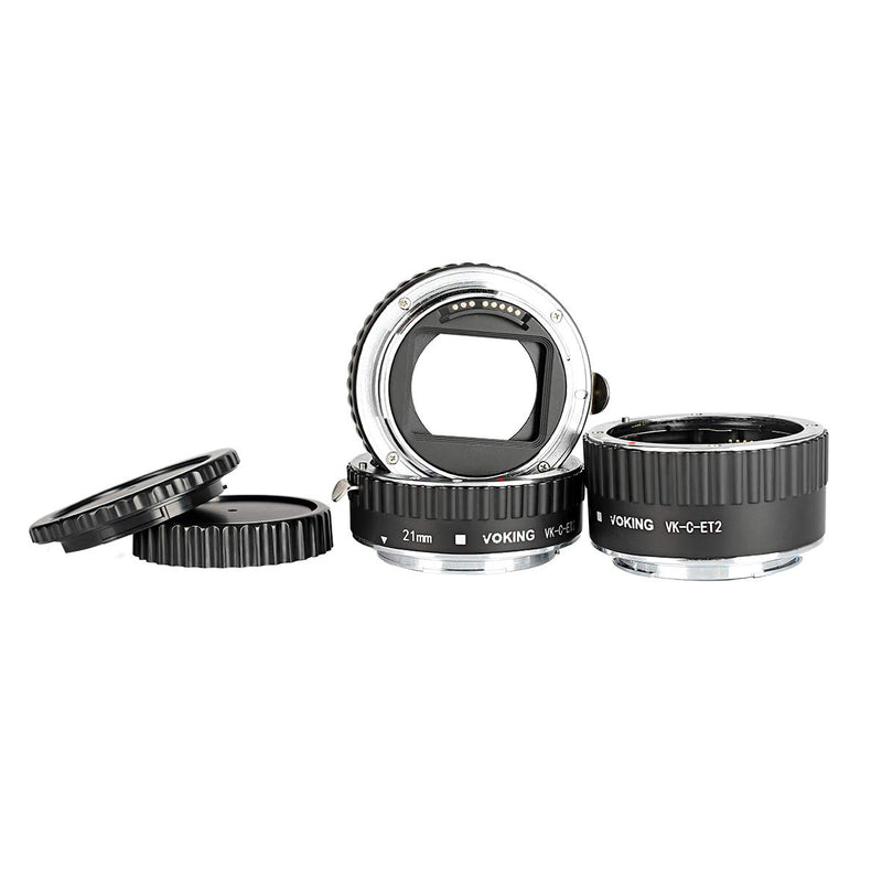 Voking VK-C-ET2 13mm 21mm 31mm Auto Focus Macro Extension Tube Set for Canon SLR Cameras (Black)