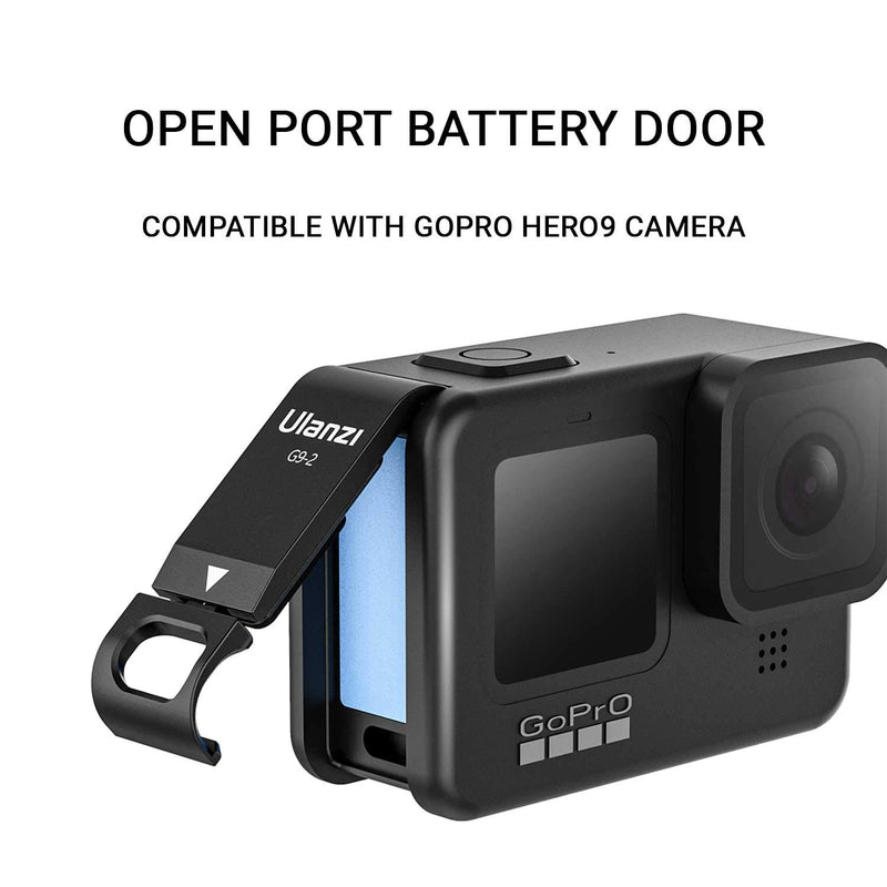 G9-2 Replacement Battery Cover Door for GoPro Hero9 Black with Open Port for Camera Charging