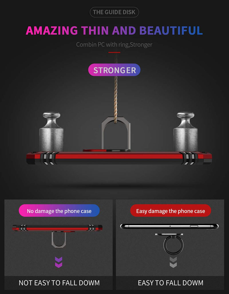 Military Grade Drop Impact for Samsung Galaxy S21 Ultra Case Galaxy S21 Ultra 5G Case 360 Metal Rotating Ring Kickstand Holder Armor Heavy Duty Shockproof Case for Galaxy S21 Ultra Phone Case (Red) Red