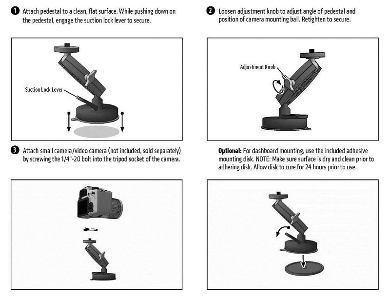 ARKON Heavy Duty Camera Windshield Suction Mount for Nikon Sony Samsung Canon Olympus Panasonic