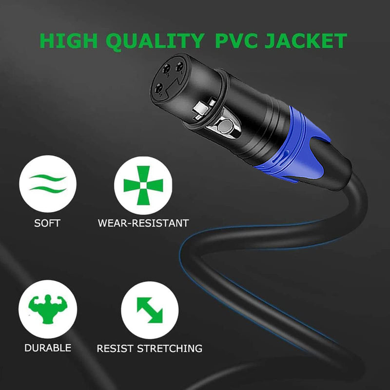 Dual 6.35mm 1/4 Inch to XLR Microphone Cable, Dual Mono 6.35mm Male to XLR Female Audio Y Splitter Patch Cord, Female 3-Pin XLR to Dual 1/4'' (6.35mm) TS Male Converter Adapter Cable- (1PACK/11.8inch)