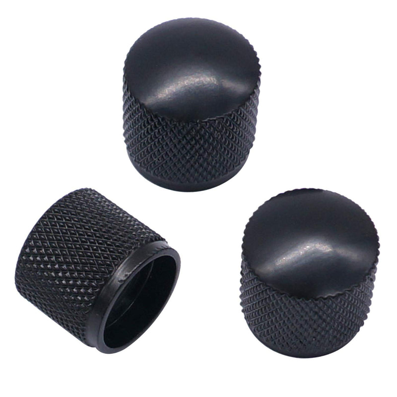 Taiss/3pcs Black Metal Dome Knobs Electric Guitar Volume Tone Control Knobs, Metal Volume Tone Knob ,Suitable for 6mm Shaft ，with Inner Hexagon Spanner Knob-10BK