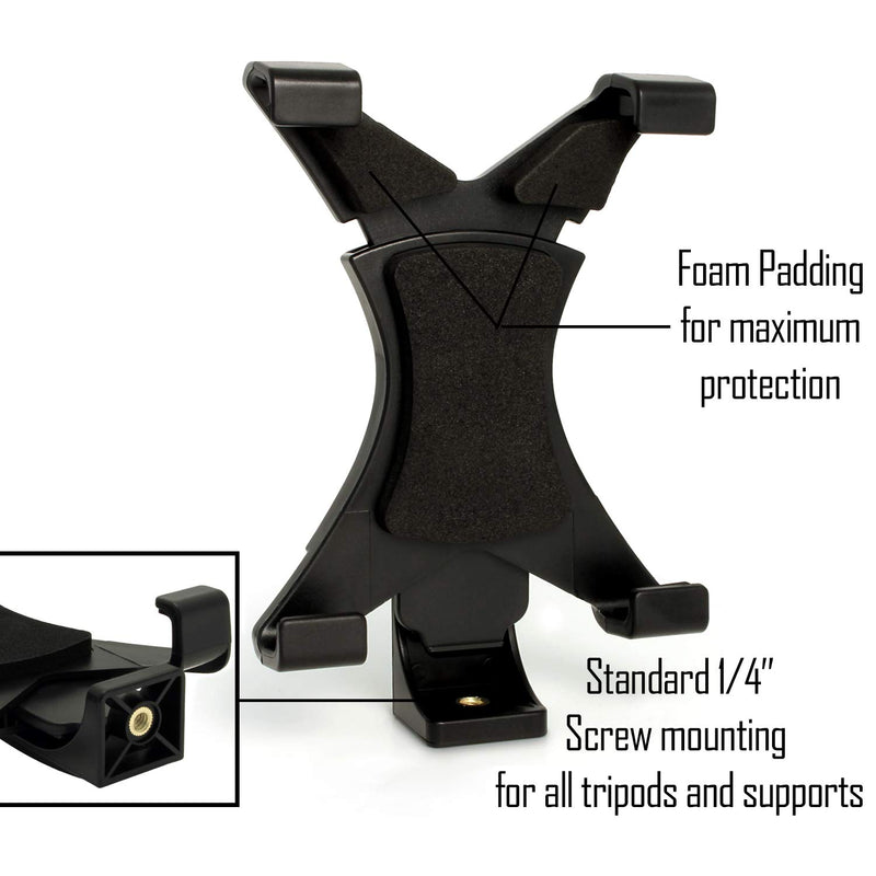 FendTek Universal Tablet Tripod Mount for iPad, iPad Air, Air 2,iPad Mini,Samsung Galaxy Tab, and Many More Tablets. Plus Microfiber Cleaning Cloth