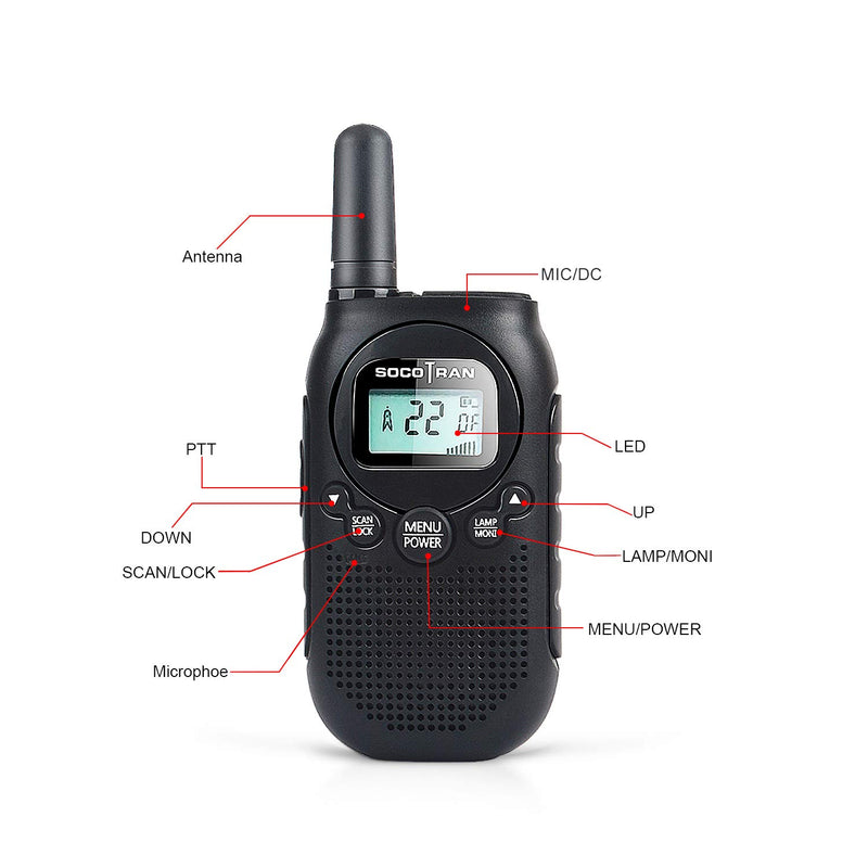 Adults Walkie Talkies Rechargeable FRS Two-Way Radios USB Charge Mini Walky Talky with Rechargeable Battery Long Range 5 Miles with Bright Light 2 Pack 0.5W Perfect for Family Outdoor Camping Trip