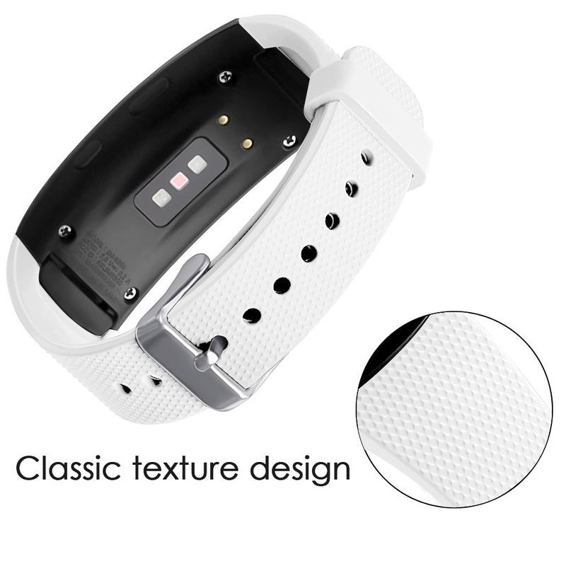 OenFoto Compatible Gear Fit2 Pro/Fit2 Band, Replacement Silicone Accessories Strap Samsung Gear Fit2 Pro SM-R365/Gear Fit2 SM-R360 Smartwatch -White White