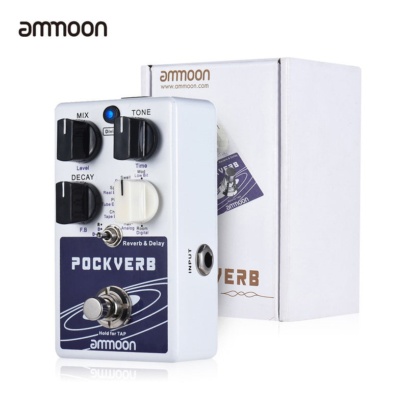 [AUSTRALIA] - ammoon Reverb & Delay Guitar Effect Pedal 7 Reverb Effects + 7 Delay Effects With Tap Tempo Function True Bypass 1 