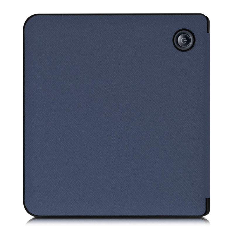 kwmobile Origami Case Compatible with Kobo Libra H2O - Case Ultra Slim Fit PU Leather Cover with Stand - Dark Blue