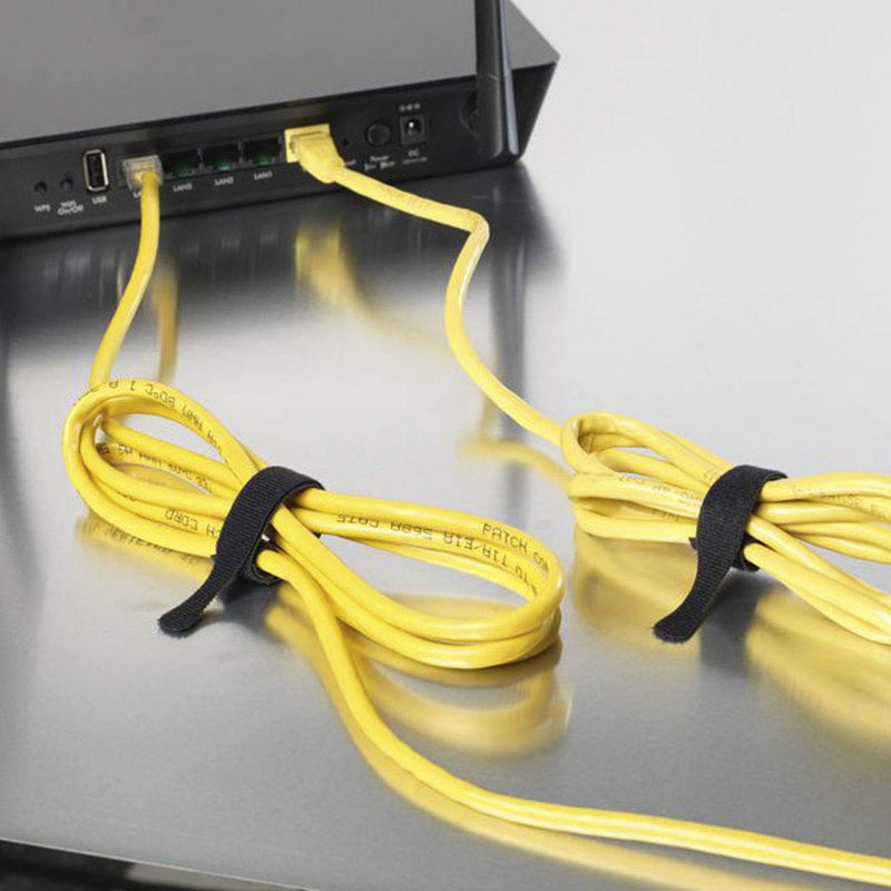VELCRO Brand ONE-WRAP Cable Ties | 25Pk | 8 x 1/2" Black Cord Organization Straps | Thin Pre-Cut Design | Wire Management for Organizing Home, Office and Data Centers 8 x 1/2In - 25 Ties