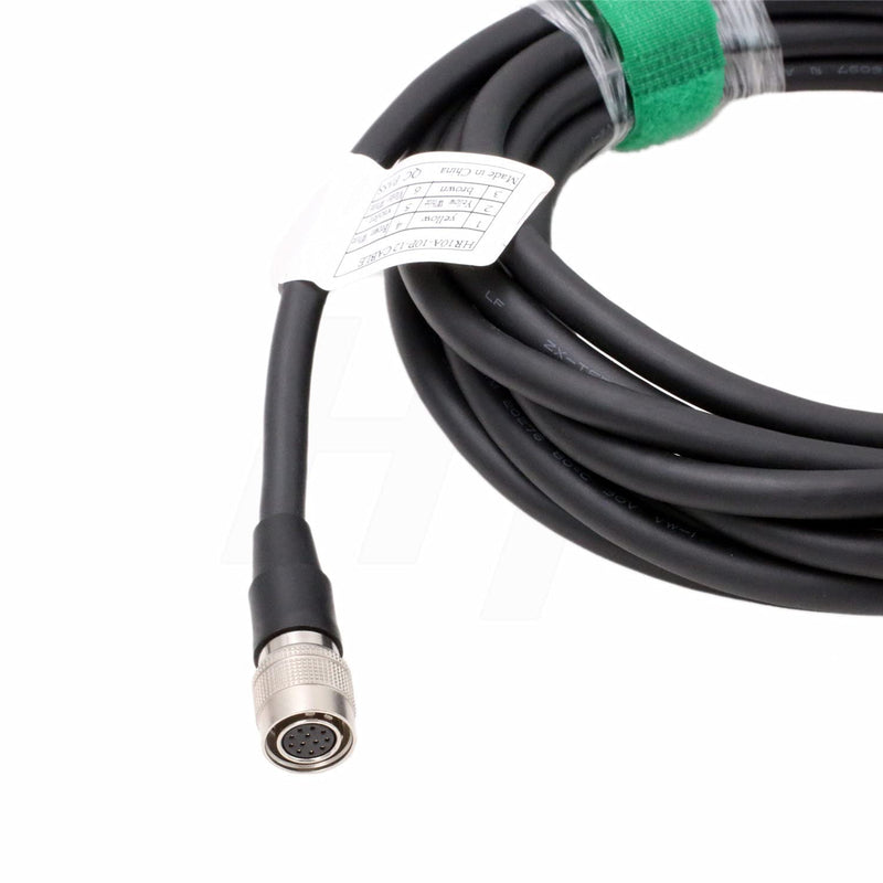 HangTon Hirose 12 Pin Female HR10A-10P-12S to Open Cable Bare Wire for Allied AVT GigE, Sony DXC CCD, Panasonic, Hitachi, Jai, Basler, Dalsa, Teli, Toshiba Camera (Straight 12-pin, 3 m) Straight 12-pin