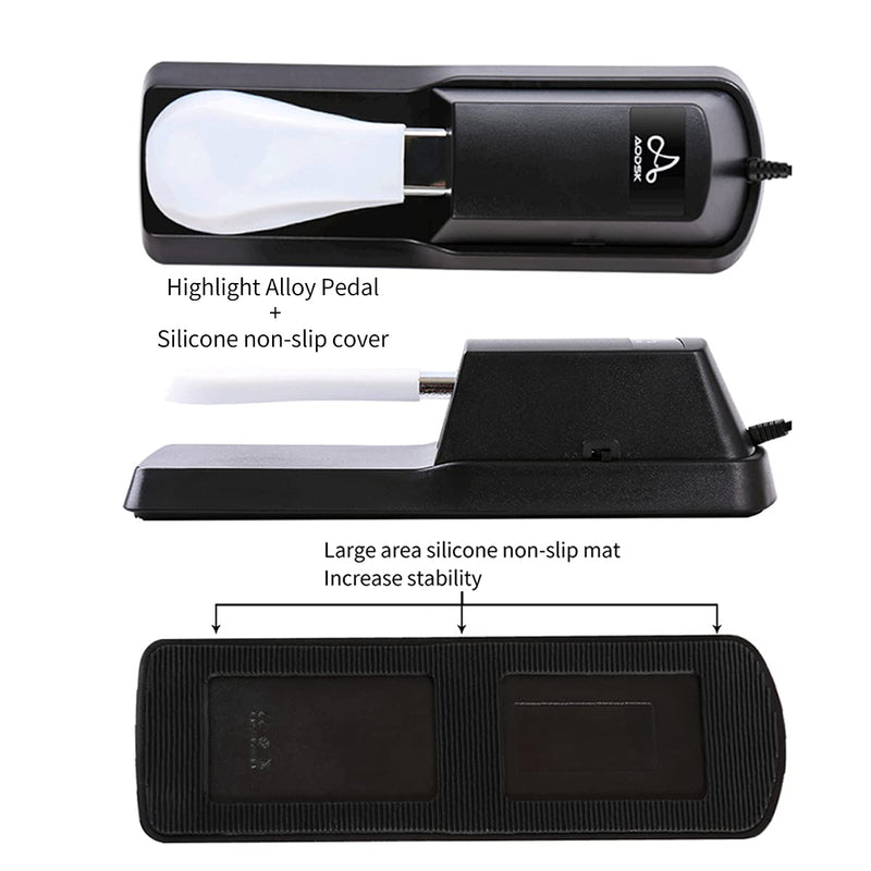 Aodsk Sustain Pedal for Keyboard Digital Piano Foot Pedal Universal
