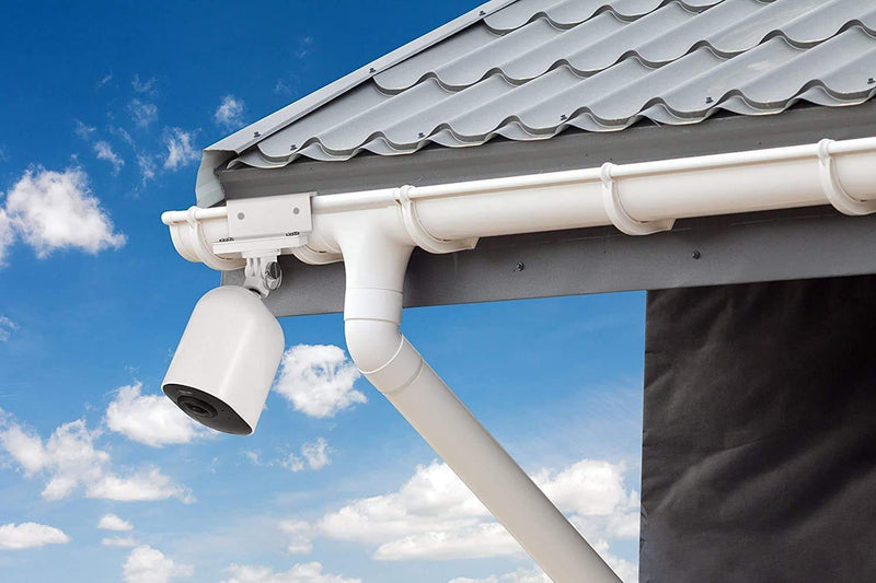 Wasserstein Weatherproof Gutter Mount Compatible with Arlo Pro/Pro2/Pro3/Pro4/ HD/ Ultra/ Ultra 2 (White) White