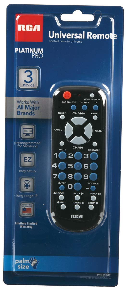 RCA RCR503BE 3-Device Palm-Sized Universal Remote