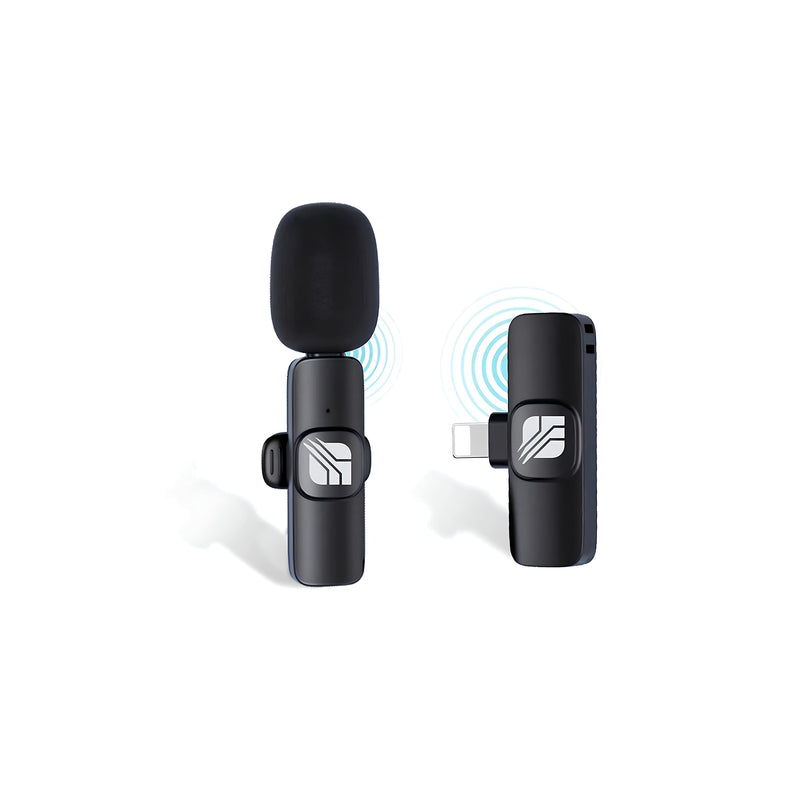 [AUSTRALIA] - SPEC Portable External Wireless Lavalier Clip On Microphone iPhone for Live Streaming, Video Recording, TIK Tok Live, Facebook Live, YouTube Live Streaming for iPhone (Black) Black 
