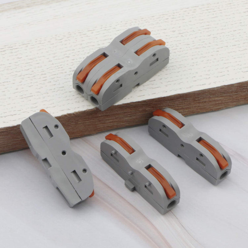Kesell 60Pcs Wire Connector Lever Nut Compact LED Connector, DIY Splicing into 2/3/4/6 Way Butt Terminal Block Connectors SPL-1 Soft and Hard Wire Universal.