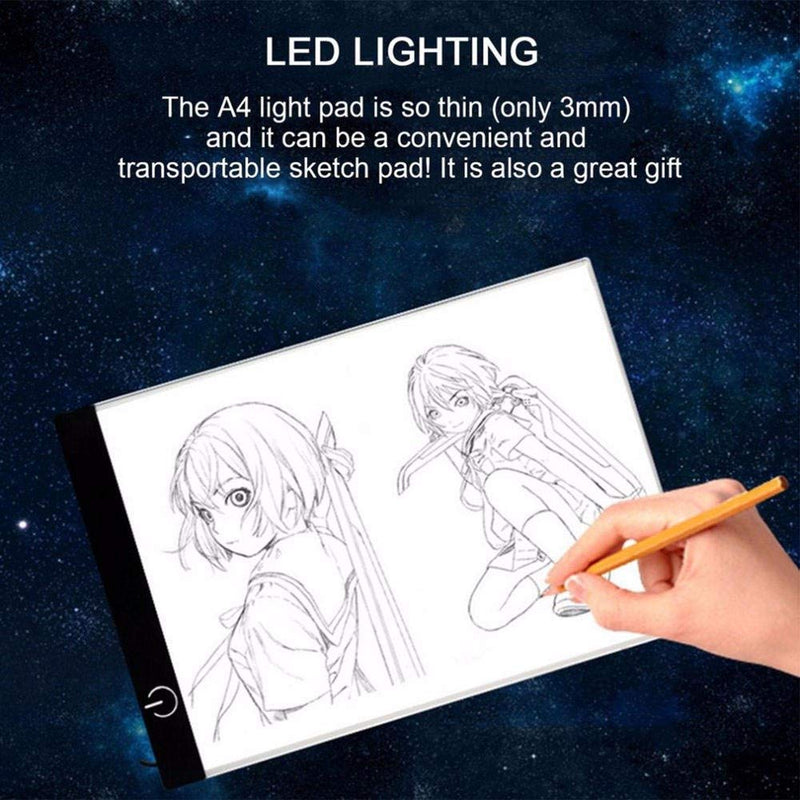 A4 LED Light Box Tracer USB Powered Ultra-Thin Adjustable LED Light Tablet Board Pad for 5D DIY Diamond Painting 1 Piece