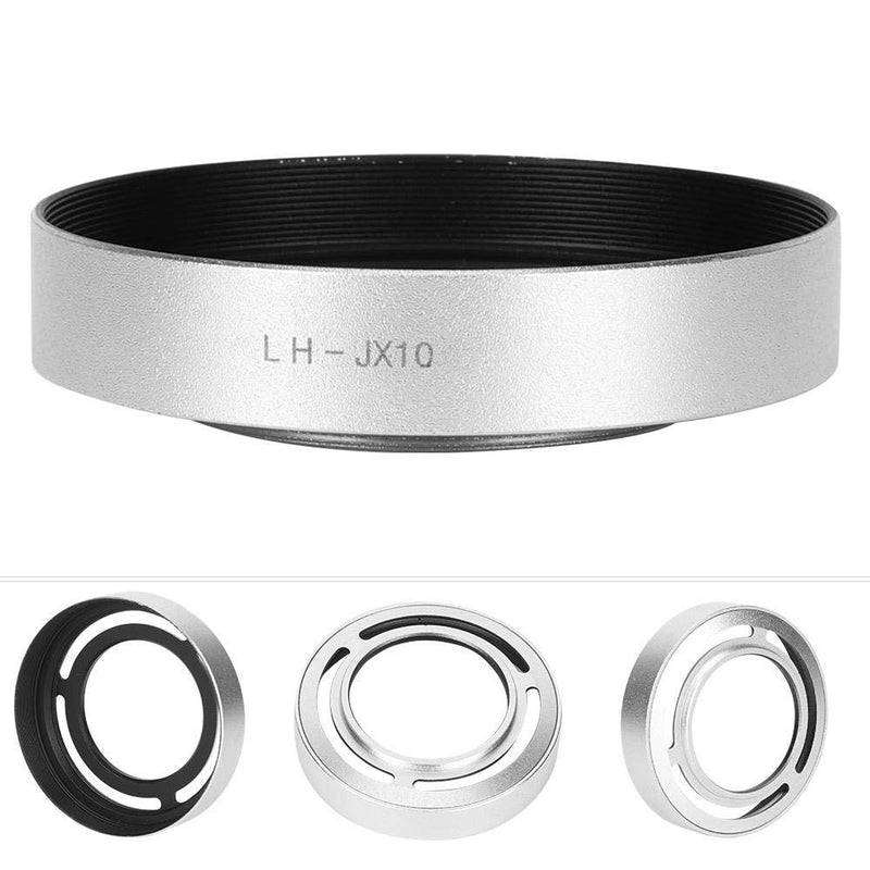 Goshyda LH-JX10 Hollow Metal Compact Detachable Camera Lens Hood for Fuji X10/X20/X30, 52mm Filter can Installed(Silver) Silver