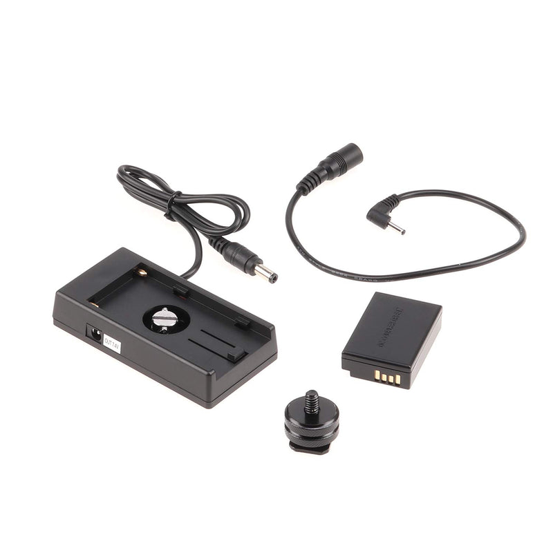 Foto4easy LP-E17 Dummy Battery with NP-F970 Battery Plate Power Adapter and Hot Shoe for Canon EOS M3 M5 M6 DSLR Cameras