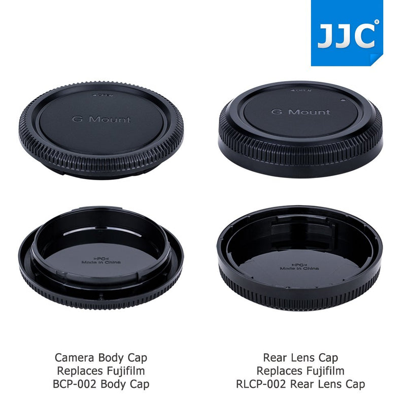 JJC Camera Body Cap & Rear Lens Cap Cover Protector Caps for Fujifilm G Mount Camera GFX 100S 100 50R 50S & for Fujinon GF Lens GF 23mm 30mm 45mm 50mm 63mm 80mm 110mm 120mm 32-64mm 45-100mm 100-200mm