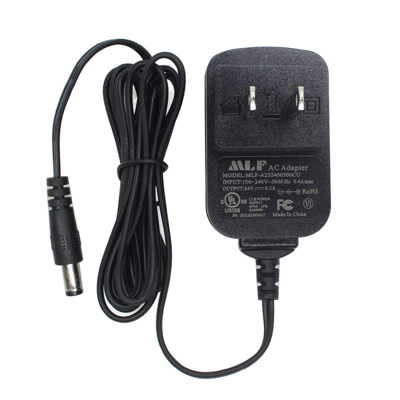 2-Pack AC to DC 24V 0.5A 500mA Power Supply Adapter, Plug 5.5mm x 2.1mm UL Listed FCC