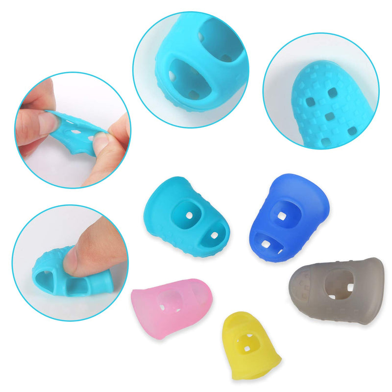 50pcs Guitar Silicone Finger Protection Finger Protector Covers Caps in 5 Sizes