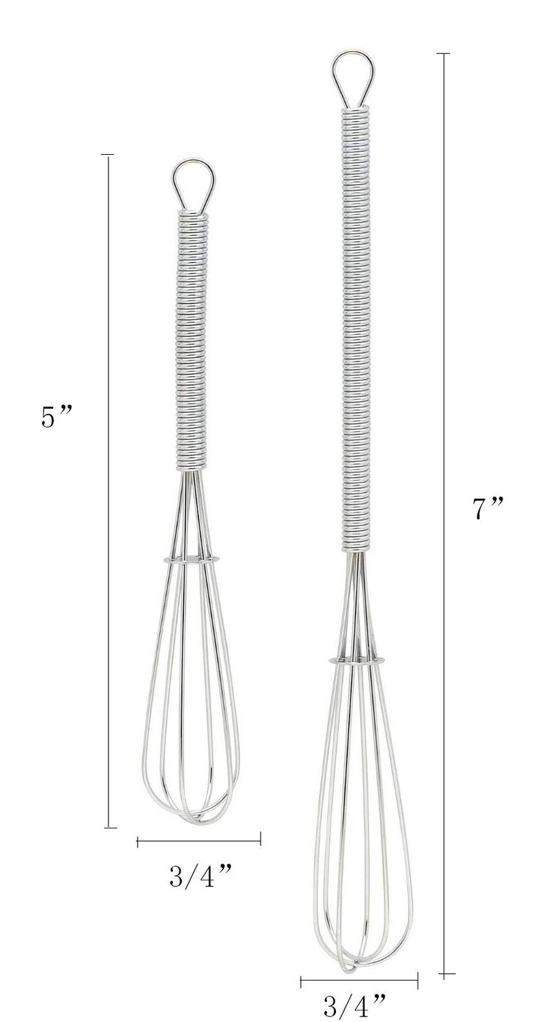 HONBAY Mini Wire Kitchen Whisks-Each of 2PCS 5 Inches and 7 Inches