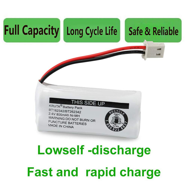 BT162342 BT262342 Cordless Phone Batteries Compatible with BT183342 BT283342 BT166342 BT266342 VTech CS6114 CS6419 CS6719 at&T EL52300 CL80111 Handset Telephone (Pack of 2) Pack of 2