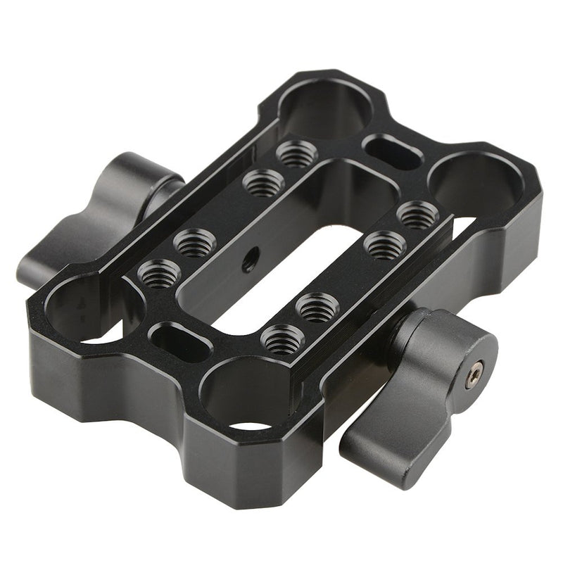 CAMVATE 15mm Rod Offset Raiser Clamp for Shoulder Rig Railblock System (Black Thumbscrew)