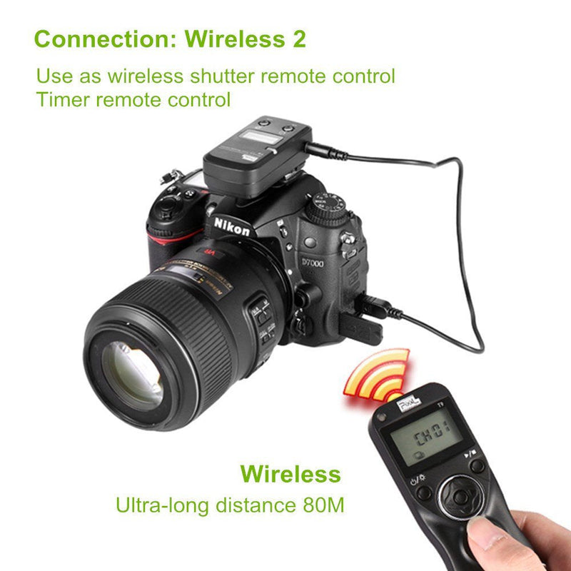 Pixel TW-283 DC0 Wireless Remote Shutter Release Cable Wired Timer Remote Control for Nikon D850 D800 D810 D700 D500 D300 D300S D200 D100 D6 D5 D4 D3 D2 D1 283-DC0