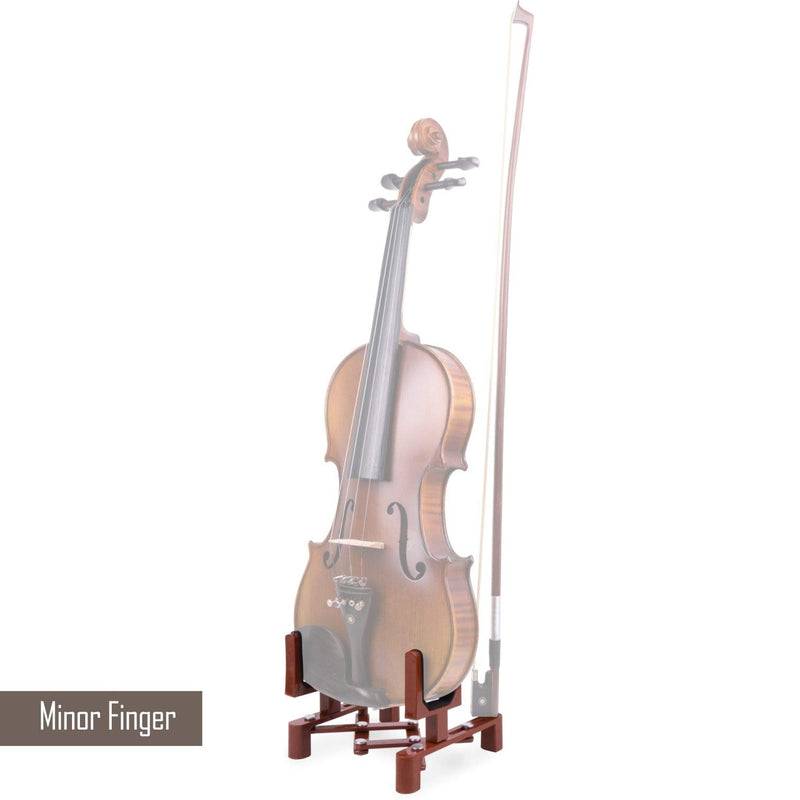 Minor Finger Violin Viola Stand with Bow Holder Foldable Musical Instrument (Red) Red