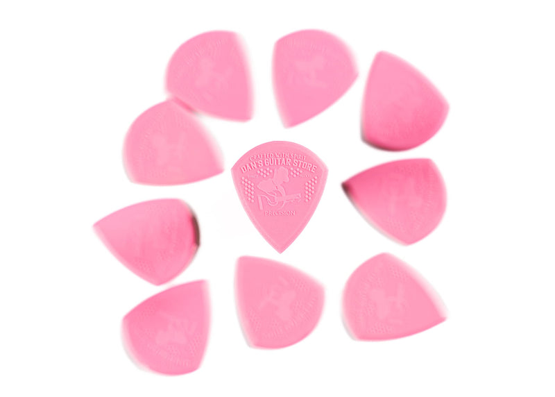 The Precision Pick PINK - 10-Pack - Premium high grip precision high visibility plectrums from Dans Guitar Store