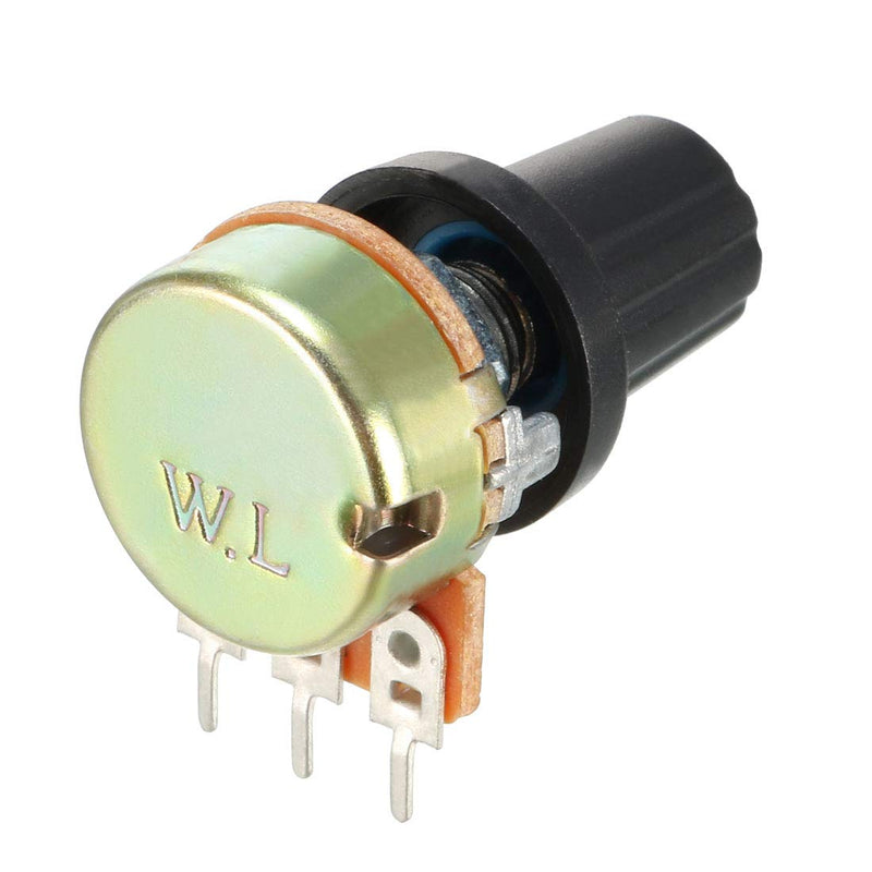 uxcell 11Pcs 100K Variable Resistors Single Turn Rotary Carbon Film Taper Potentiometer with Knobs
