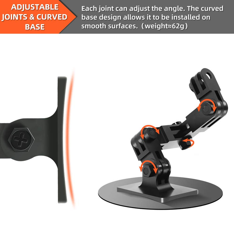 SUREWO Aluminum Motorcycle Helmet Chin Mount Compatible with GoPro Hero 10/9/8/7/(2018)/6/5 Black ,DJI Osmo Action 2,Insta360 ONE R/AKASO/Crosstour,and More