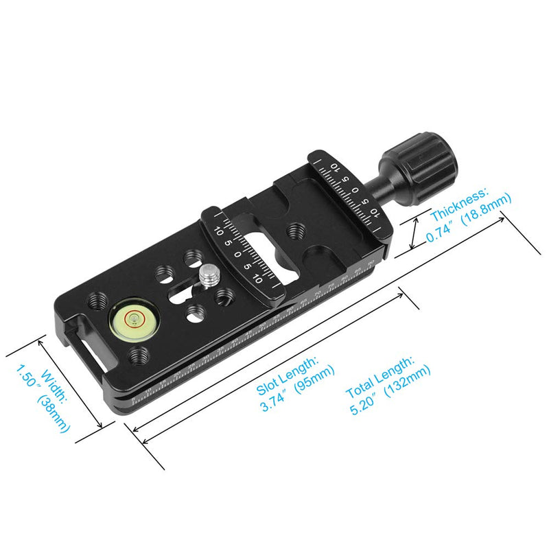 SIOTI Multi-Function 100mm Quick Release Plate, Arca-Swiss Style Quick Release Plate, Compatible Fusion Long Lens Plate (100mm Silde QR Plate) 100mm Silde QR Plate