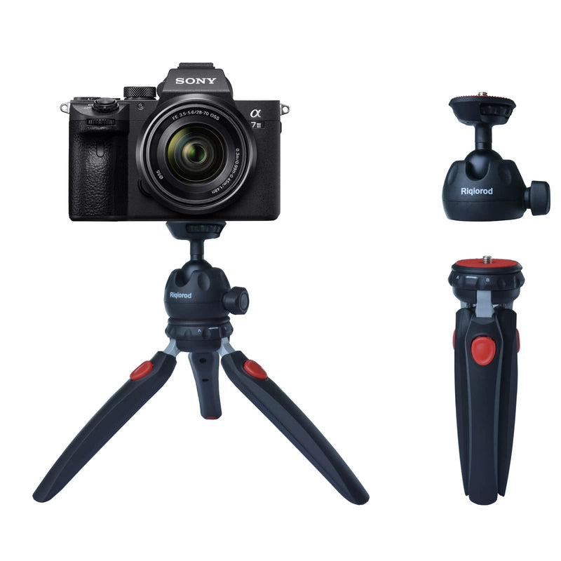 Mini Tripod, Riqiorod Phone Tripod Stand with Remote, Webcam Tripod, Camera Stand Holder, Copatible with iPhone, Android Phone, Sports Camera Go Pro (M9)