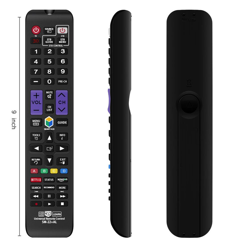 Universal Remote Control for All Samsung TV Remote LCD LED QLED SUHD UHD HDTV Curved Plasma 4K 3D Smart TVs, with Shortcuts for Netflix, Smart Hub (SM-22+AL)